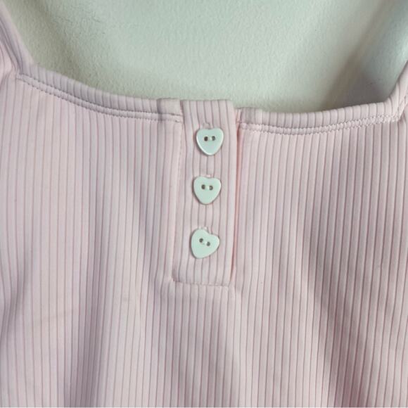 Stoney Clover x Target Pink Ribbed One Piece Cheeky High Leg Swimsuit XS 0 2 new - Picture 5 of 14